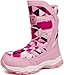 YOLARK Boys Girls Snow Boots Kids Winter Waterproof Slip Boots Outdoor Resistant Cold Weather Warm Shoes（Pink Little Kid 2.5）