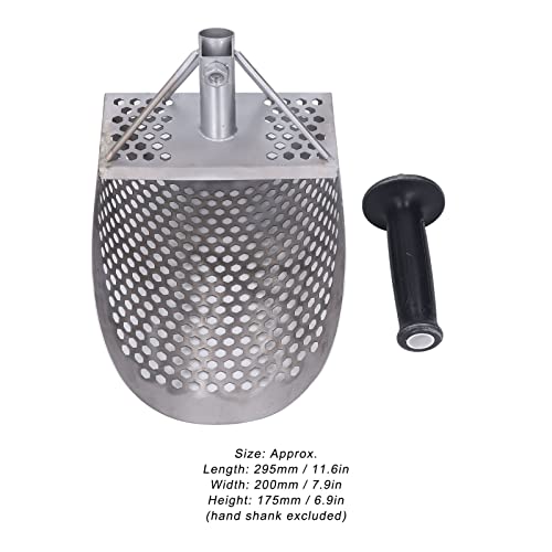 Beach Sand Scoop, Stainless Steel Metal Detecting Sand Scoop with Handle, Fast Sifting Metal Detector Shovel Hexahedron Holes for Beach Underwater Treasure Hunting - Image 3