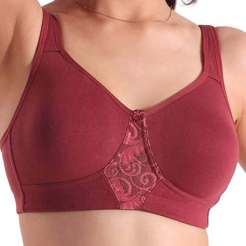 Image of Kalyani Chase Double Layered Cups Center Lace Full Coverage Seamless Bra