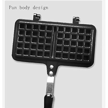 MAXCBD Waffel Backform, Antihaft-Doppelseitige Waffeleisenpfanne, Aluminiumguss-Waffeleisen Form, Waffelpresse Platte Kochwerkzeug, für Haushalt, Café, Kuchenladen – Bild 6