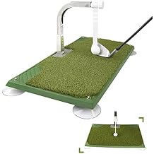 Golf Swing Trainer - Golf Training Equipment with 5 Height Adjustments - Iron and Club Practice Simulator in Home & Indoor - Portable Golf Swing Practice Mat, True Impact