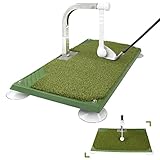 Golf Swing Trainer - Golf Training Equipment with 5 Height Adjustments - Iron and Club Practice Simulator in Home & Indoor - Portable Golf Swing Practice Mat, True Impact