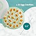 Crafted Containers Deviled Egg Carrier with Lid & Handles, 22-Count Portable Tray, Dishwasher-Safe – Green