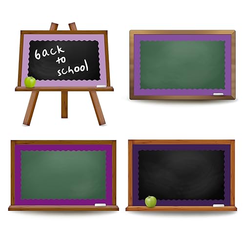 Image of Whaline 65.6 Ft Purple Bulletin Board Borders 4 Rolls Purple Series Die-Cut Board Trim for Back to School Classroom Office Chalkboard