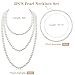 Long Pearl Necklace for Women Layered Cream White Faux Pearl Beads Strand Necklace Costume Jewelry,6MM Choker+69