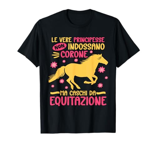Bambina Equitazione Cavallo Cavalli Maglietta