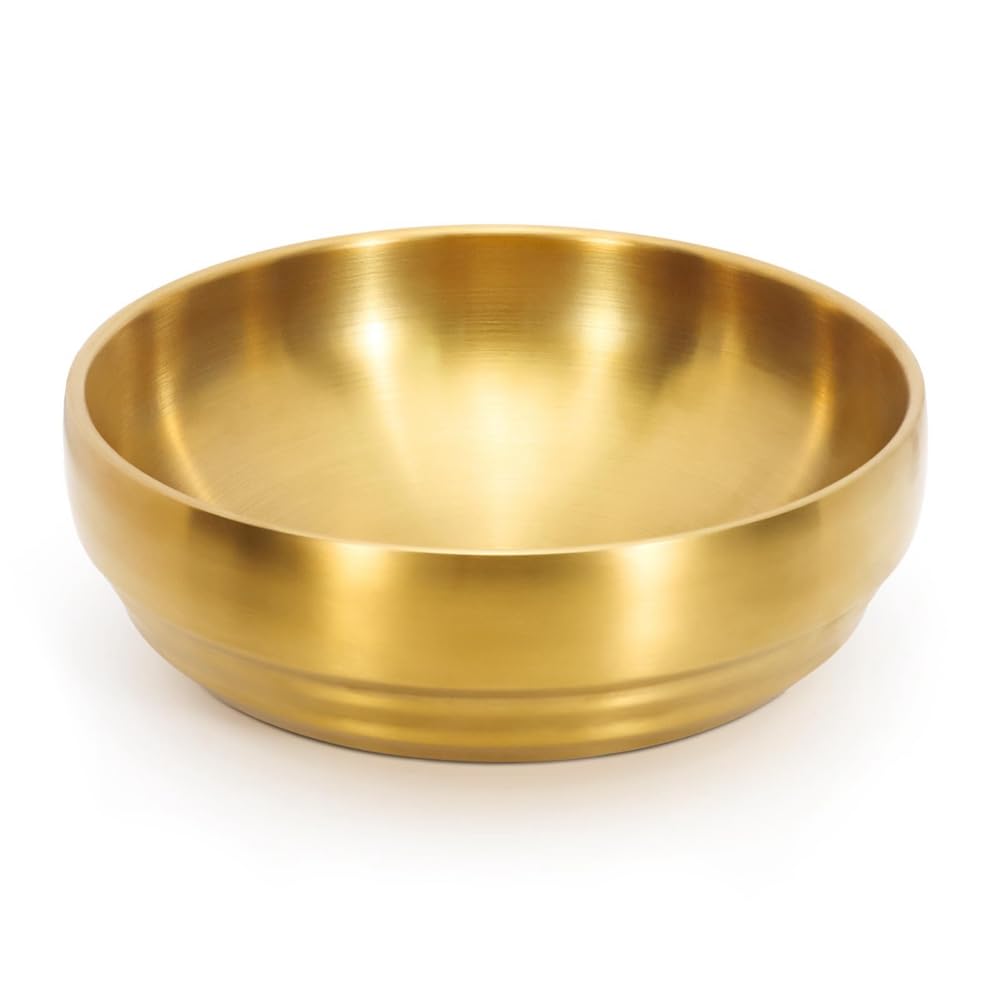 CTRLZS 7.3In Gold Large Stainless Steel Soup Bowl, Unbreakable Bowl for Restaurant Home Gold Salad Bowl