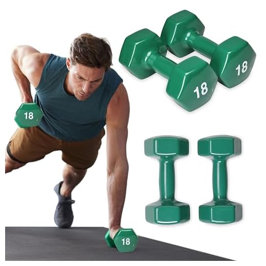 SPRI Dumbbells Hand Weights Set of 2 - 8 lb Vinyl Coated Exercise & Fitness Dumbbell for Home Gym Equipment Workouts Strength Training Free Weights for Women, Men (Black)