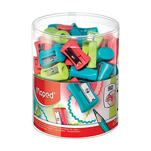 Taille-crayons 1 trou Maped Helix en lot de 75 fournitures scolaires