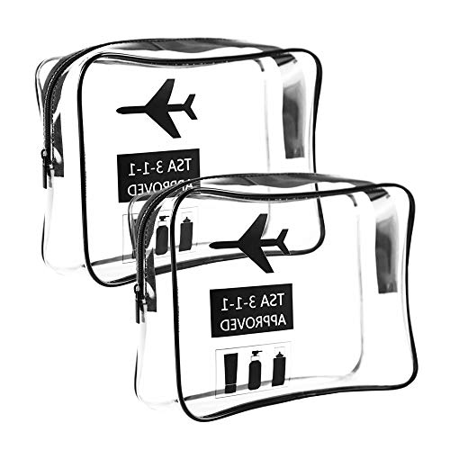 Iraza Neceser Transparente, Bolsa Impermeable de Aseo Claro PVC de Cosméticos,Transporte de Líquidos en Avión para Mujer y Hombre (2PC) Cover