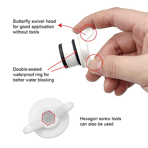 HLIWS Gewindestopfen-12 Stück 3/4' Rohrstopfen Außengewinde,mit doppelter Unterlegscheibe,für Waschmaschine, Geschirrspüler, Wasserhähne, Klempnerarbeiten