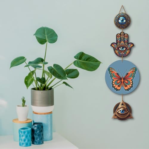 Image of CAPIO ART Welcome Wooden Quote Wall Hanging Decoration Items for Home Decor | Mdf Art for Living Room & Bedroom | Decorative Item for Office & House | Gifts Modern Wood Hanger - Butterfly-1