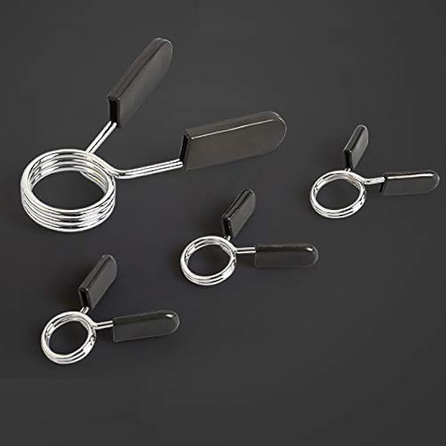 2 Pairs 1-Inch Spring Clip Collars, 25mm 4PCS Barbell Clamps Only for Locking 1 Inch Diameter Standard Smooth Solid Rod Dumbbell Bar Clip Clamps for Dumbbell Ordinary Barbell