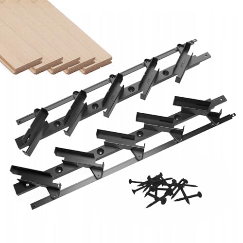 Prestige Ostaszewska Sistema de tablones móviles con 5 láminas | Color: negro, tablas: pino natural | Persianas, sistema de herrajes de terraza/láminas móviles, plástico, mano de obra de alta calidad