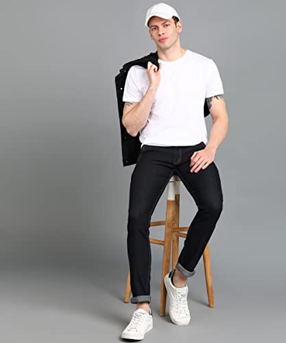 Image of Men's Slim Fit Solid Jeans Stretchable