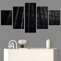 SIGNWIN 5 Panel Canvas Wall Art Modern Art Abstract Closeup Cool Line Minimalism Minimalist Multicolor for Home Decorations Ready to Hang - 60