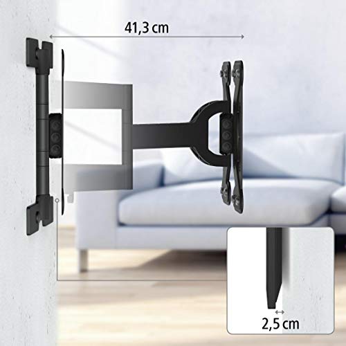 Hama-118060-Fullmotion-Ultraslim-TV-Wall-Bracket-400-mm-x-400-mm-Size-Black