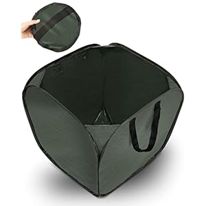 Foxelli Collapsible Trash Can – 46 Gallon Pop Up Trash Can for Camping, Yard, Garden, Lawn & Leaf Waste Bag, Foldable Camping Recycle Bin