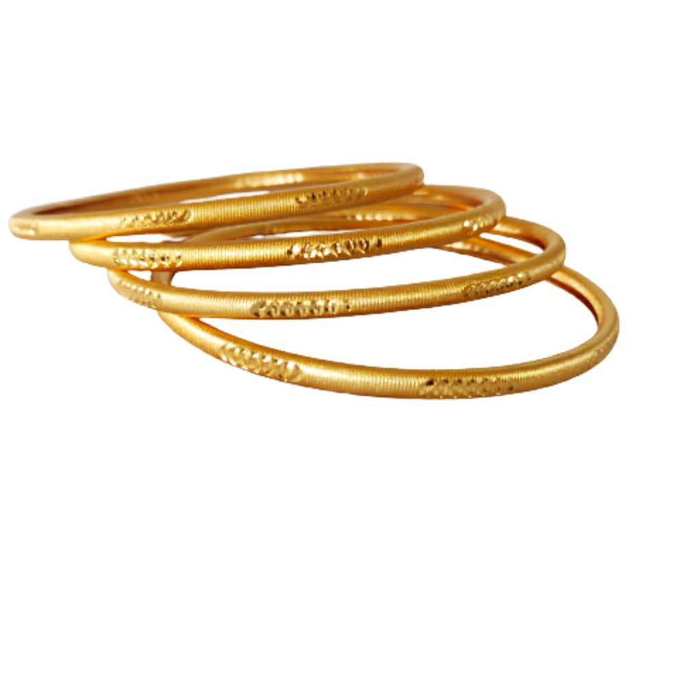 GenericDeva Creations Pipe Design Gold Plated Daily Wearable Bangles for Women