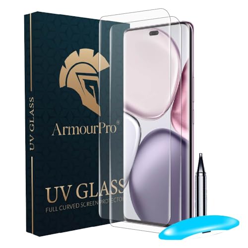 Image of ArmourPro Military Grade UV Tempered Glass Compatible For Honor X9C 5G (6.78 Inch) With Easy UV Installation Kit | Edge To Edge Coverage | Pack of 2
