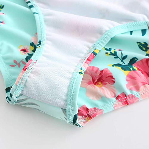 Image of Girls One Piece Swimsuits One Shoulder Ruffle Swimwear Floral Bathing Suit