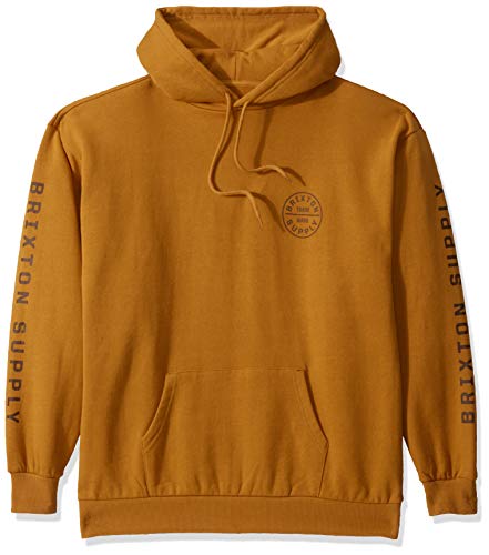 Brixton Men's Oath IV Relaxed Standard FIT Hood Fleece, Maize, X-Large