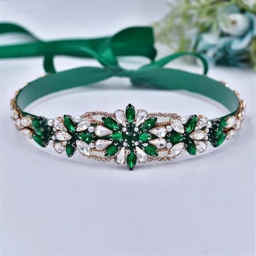 Handmade Applique Wedding Belt With Rhinestones For Women, White Organza Belt2