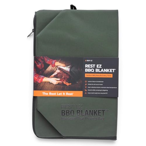 Rest EZ BBQ Blanket - Insulated Meat Resting Bag for Moisture Retention and Tender BBQ - Heavy-Duty with Wide Mouth Design for Briskets Pork Shoulders Steaks - Green