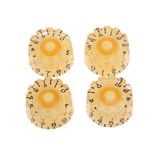 Imperial Inch Size Knurled Control Speed Knobs For Usa Made Les Paul Style Electric Guitar Set Of 4 (Ivory) #TOP14
