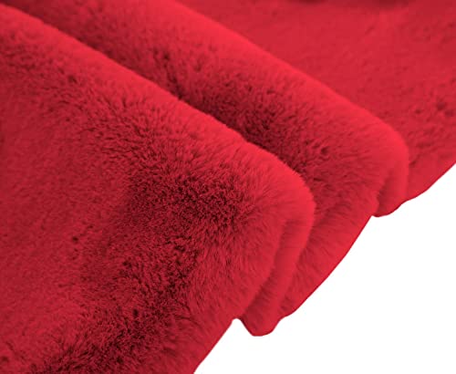 Image of Super Soft Rabbit Fur Silk Wool Carpet Thick and Washable Area Rug for Living Room and Bedroom (Red, 4 x 6 Feet)