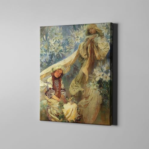 Lienzo de galería Alphonse Mucha: Réplica premium Madonna de los lirios mediano 2