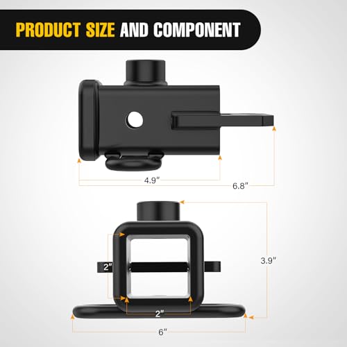 Image of Nilight 2 Inch Rear Trailer Hitch Receiver Class 3 Tow Towing Hitch & Cover Kit for Dodge Ram 1500 2019 2020 2021 2022 2023 2024 2025 with Hitch Cover