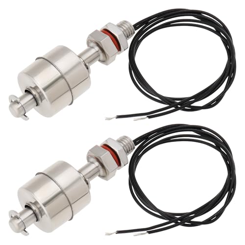 eMagTech 2Pcs 304 Stainless Steel Water Flow Float Switch Liquid Sensor Suitable For Water Tank Household Water Tower Drainage Pool Industrial Water Tower (60mm 110V)