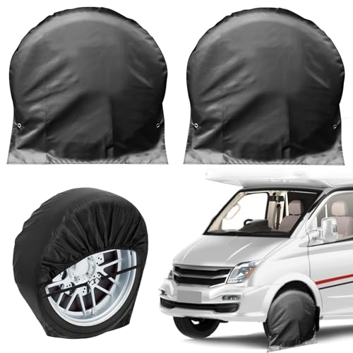 Raxfekro 2 Stück Radabdeckung Wohnwagen, Radabdeckung Wohnmobil Schwarz(72.5 x 72.5cm) Geeignet für Autos, Wohnwagen, Wohnmobile, Anhänger Usw