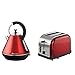 Produktbild Kabelloser Wasserkocher und Toaster-Set, Edelstahl - Rot