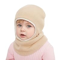 DRESHOW Kids Winter Warm Hat Scarf Baby Earflap Beanies Fleece Lined Knit Hood Toddler Hat Windproof Balaclava Kids 1-6 Years