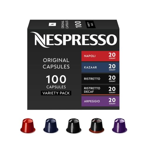 Nespresso Original, Dark Roast Variety Pack, 100-Count Espresso Pods
