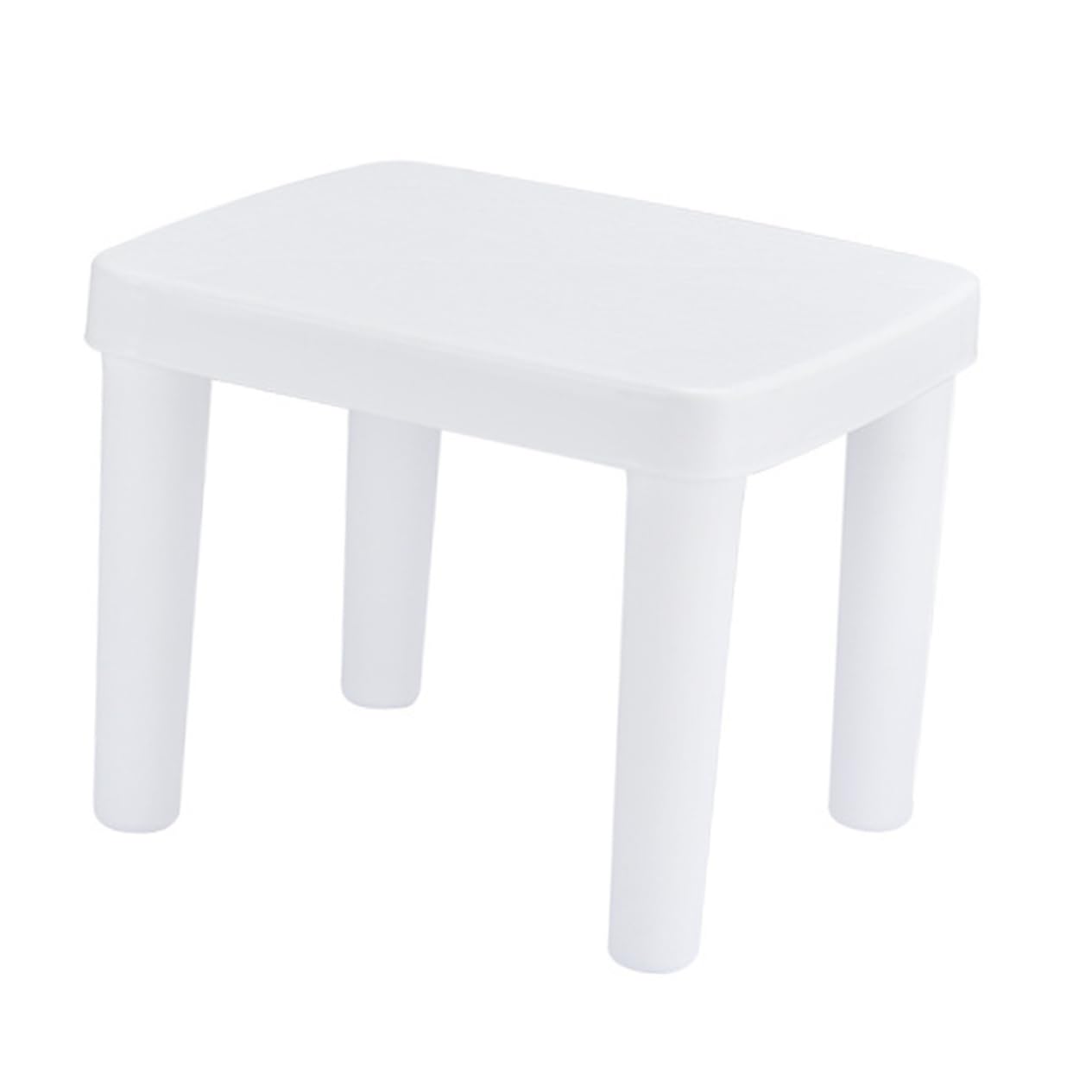 Taburete Antideslizante para Niños en Color Blanco, de Plástico Cómodo y Práctico, Adecuado para Uso en Interiores y Exteriores como Baño o Sala
