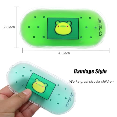 Image of Small Ice Packs, Gel Ice Packs for Injuries Hot & Cold Ice Packs Bulk Reusable Flexible Mini Ice Pack Cold Compress for Pain Relief (4pcs (Frog))