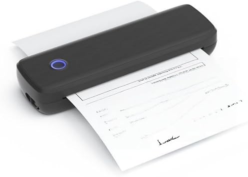 Mobile Printer, Compatible with A4, Small, Lightweight, Portable, Wireless Printing, Smartphone Connection, High Definition Printing, USB Rechargeable, Compact, Travel, Business, School, Multifunctional, Mini, Portable, Black