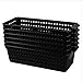 Begale Small Plastic Storage Baskets, Black, 11.6