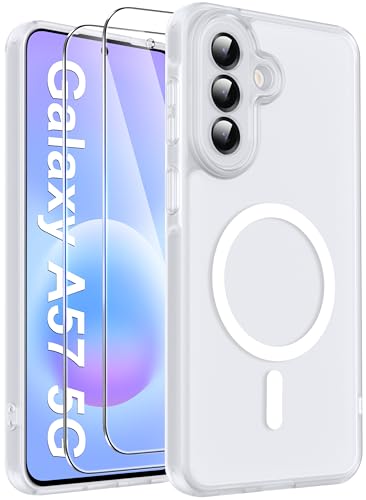 Opkiegrn Magnétique Coque pour Samsung Galaxy A57 5G Compatible avec MagSafe avec 2 Verre trempé Protection écran, Anti-Jaune Antichoc Caméra Protecteur...