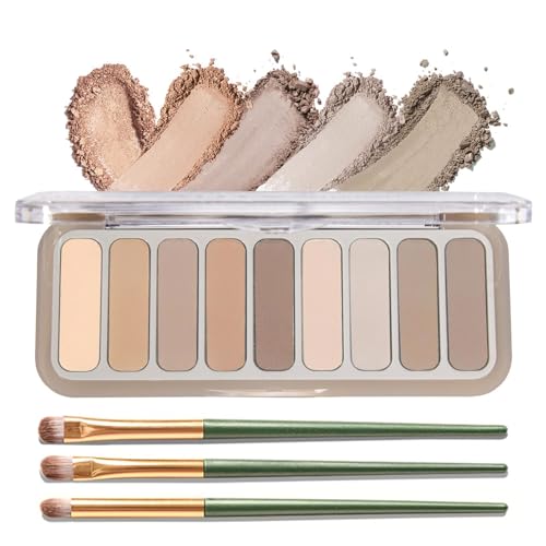 Berinist Eyeshadow Palette，Matte Naked Eyeshadow Pallet with Brush，Highly Pigmented Blendable Shades Neutral Nude Eye Shadow Makeup for Older Women，Naturing-Looking，Long-Wearing（Cold Cement）