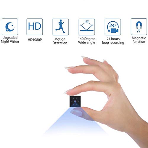 Spy Camera, Mini Hidden Camera HD 1080P Indoor/Outdoor Home Small Nanny Cam Security