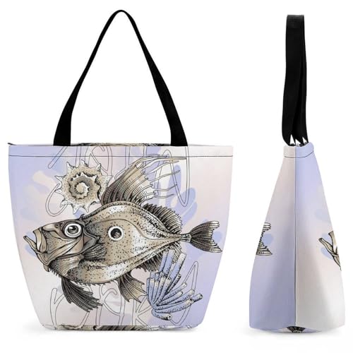 Sac shopping poisson aux grands yeux grand volume pour vos courses