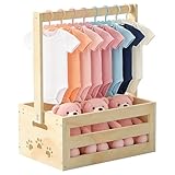 Cadeau de fête prénatale avec poignée, panier de rangement pour bébé avec 8 cintres, panier cadeau en bois, panier cadeau pour nouveau-né, pour les femmes enceintes, les nouveaux parents, idéal pour
