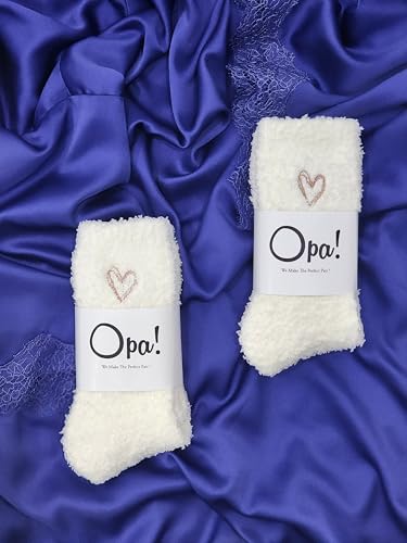 Image of Opa! Ultra Soft Fuzzy Socks for Women & Men- Warm & Cozy Cloud Socks for Sleeping, Gifts, Travel, Lounge Wear - 2 pairs