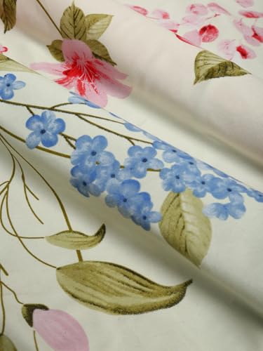 Image of ROSARAHOME 180 TC Microfiber Flat Queen Size Double Bed Bedsheet with 2 Pillow Cover| Bedsheet:240cmx225cm Pillow Covers:45cmx70cm,Floral Multicolor