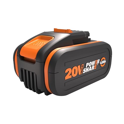 WORX - Batterie Lithium-ION 20V - 4 Ah - Compatible avec Tous Les Outils sans Fil WORX Powershare - Batterie Longue Durée - sans Autodécharge - Indicateur de Niveau de Charge Intégré - WA3553