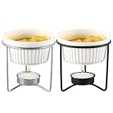 Generico Set per Fonduta in Ceramica Scalda Burro - Resistente al Calore Durevole con Funzione di Immersione Versatile, Accessorio per Frutti di Mare, Cioccolato, Formaggio, Caramello | Cucina